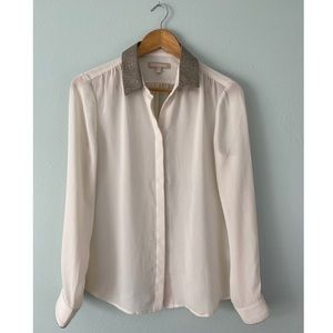 Banana Republic Sheer off-white Blouse